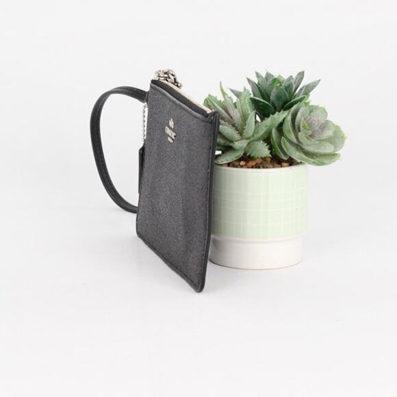 Coach Slim Black Glitter Wristlet - Picture 3 of 4